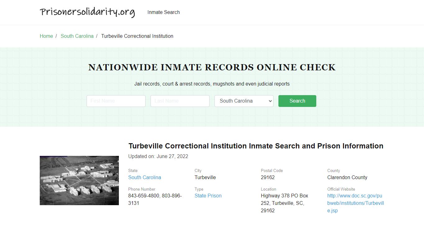 Turbeville Correctional Institution Inmate Search, Visitation, Phone no ...